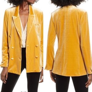 Blank NYC The Grand Dame Blazer Gold Velvet M